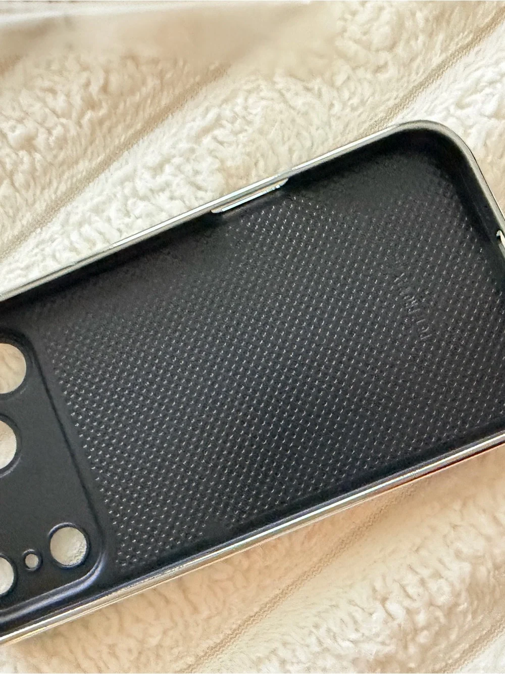 Glitter Heart Mirror Phone Case 17 promax- Silver